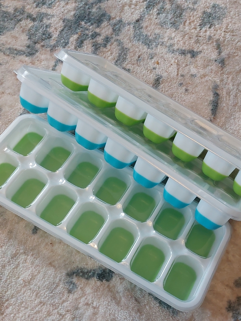 Silicone Bottom Ice Cube Trays with Lids (Lot of 3)